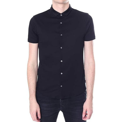 Emporio Armani 8N1CH5 S/S Shirt - 999 Black - Escape Menswear