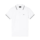 Emporio Armani 8N1FB3 Pique Tip Polo Shirt - 100 White - Escape Menswear