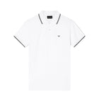 Emporio Armani 8N1FB3 Pique Tip Polo Shirt - 100 White - Escape Menswear