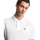 Emporio Armani 8N1FQ2 Mercerised Polo Shirt - 100 White - Escape Menswear