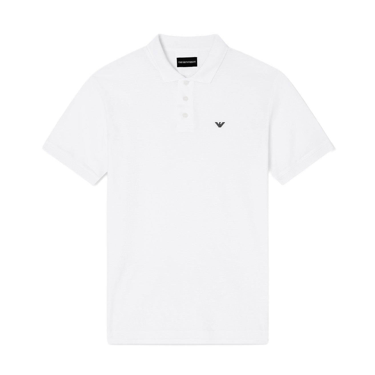 Emporio Armani 8N1FQ2 Mercerised Polo Shirt - 100 White - Escape Menswear