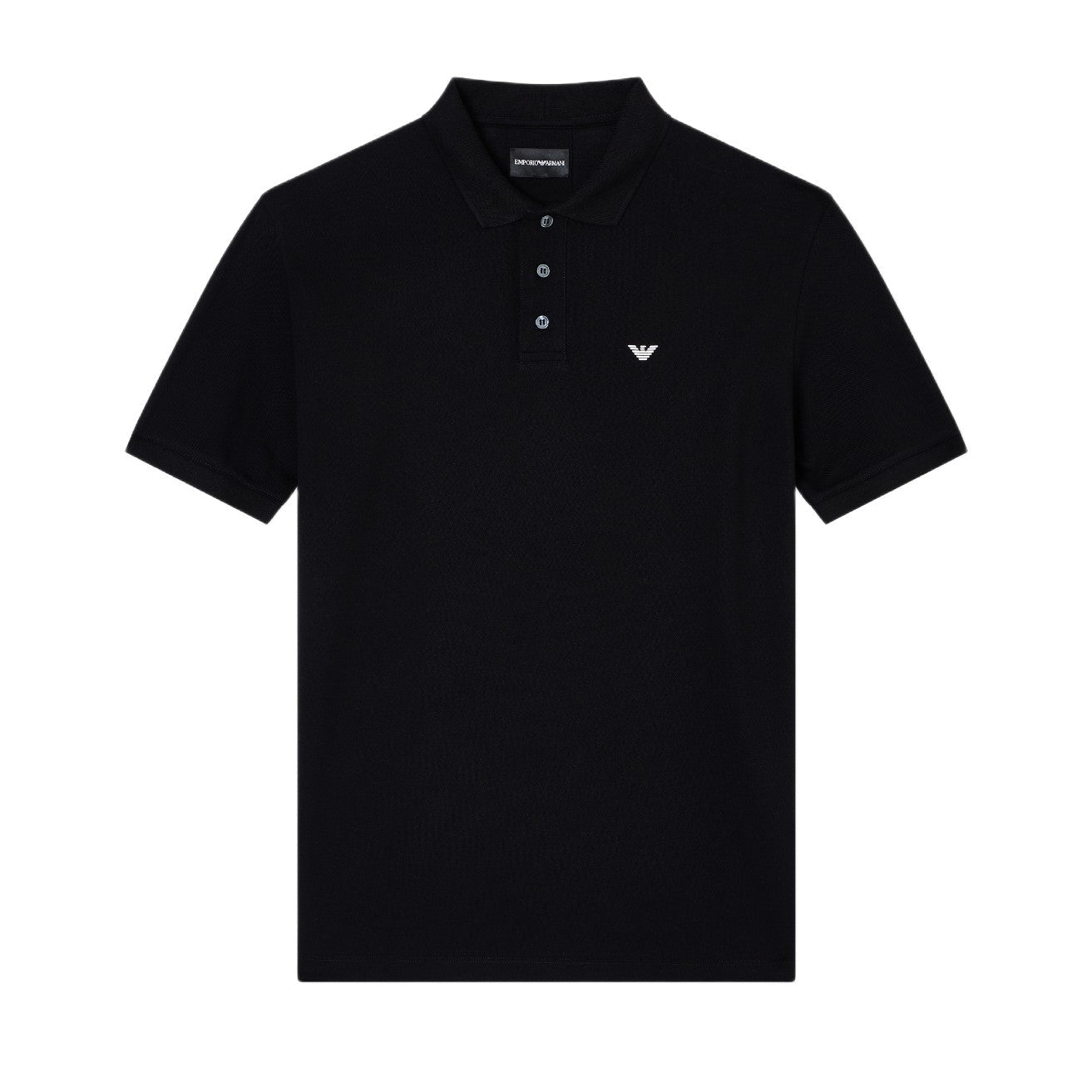 Emporio Armani 8N1FQ2 Mercerised Polo Shirt - 999 Black - Escape Menswear