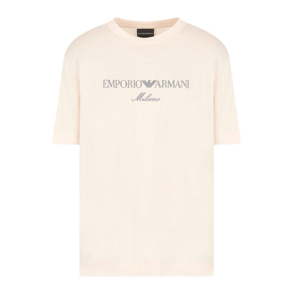 Emporio Armani ASV Embroidery T-Shirt - Ecru - Escape Menswear