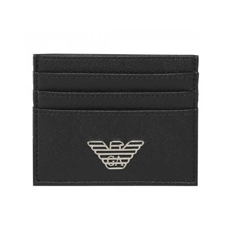 Emporio Armani Eagle Plate Cardholder - 81072 Black - Escape Menswear