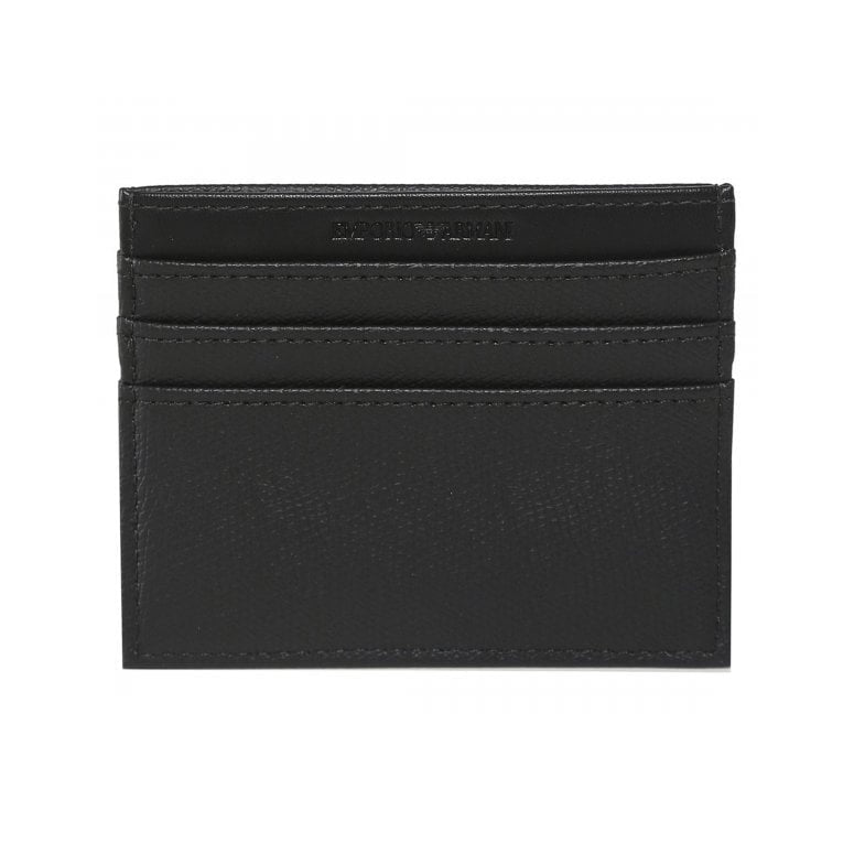 Emporio Armani Eagle Plate Cardholder - 81072 Black - Escape Menswear