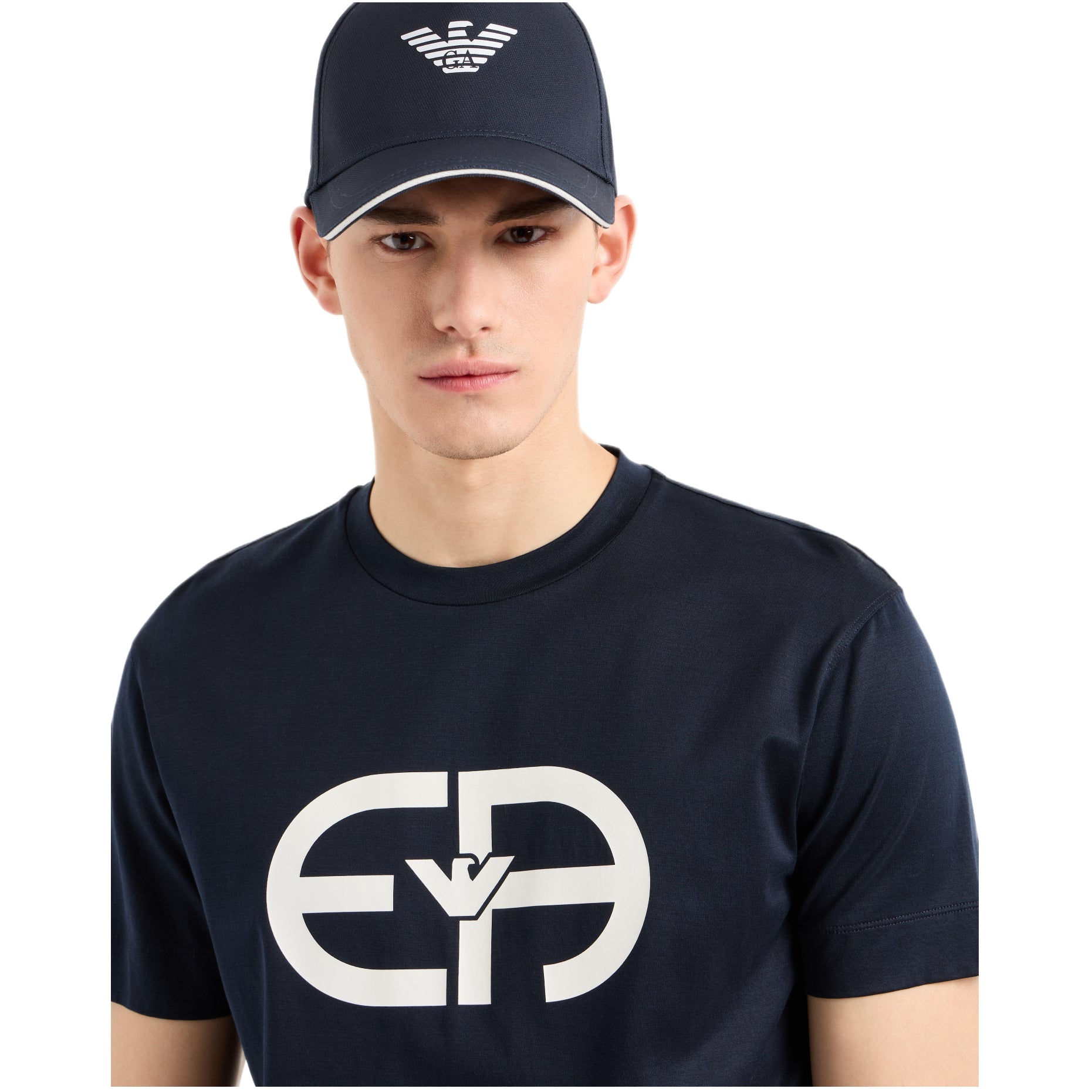 Emporio Armani Eagle Print Baseball Cap - 035 Navy - Escape Menswear