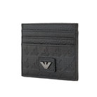 Emporio Armani Embossed Eagle Card Holder - 001 Black - Escape Menswear