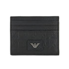 Emporio Armani Embossed Eagle Card Holder - 001 Black - Escape Menswear