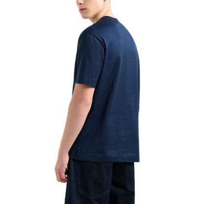 Emporio Armani Jacquard T-Shirt - Blue - Escape Menswear