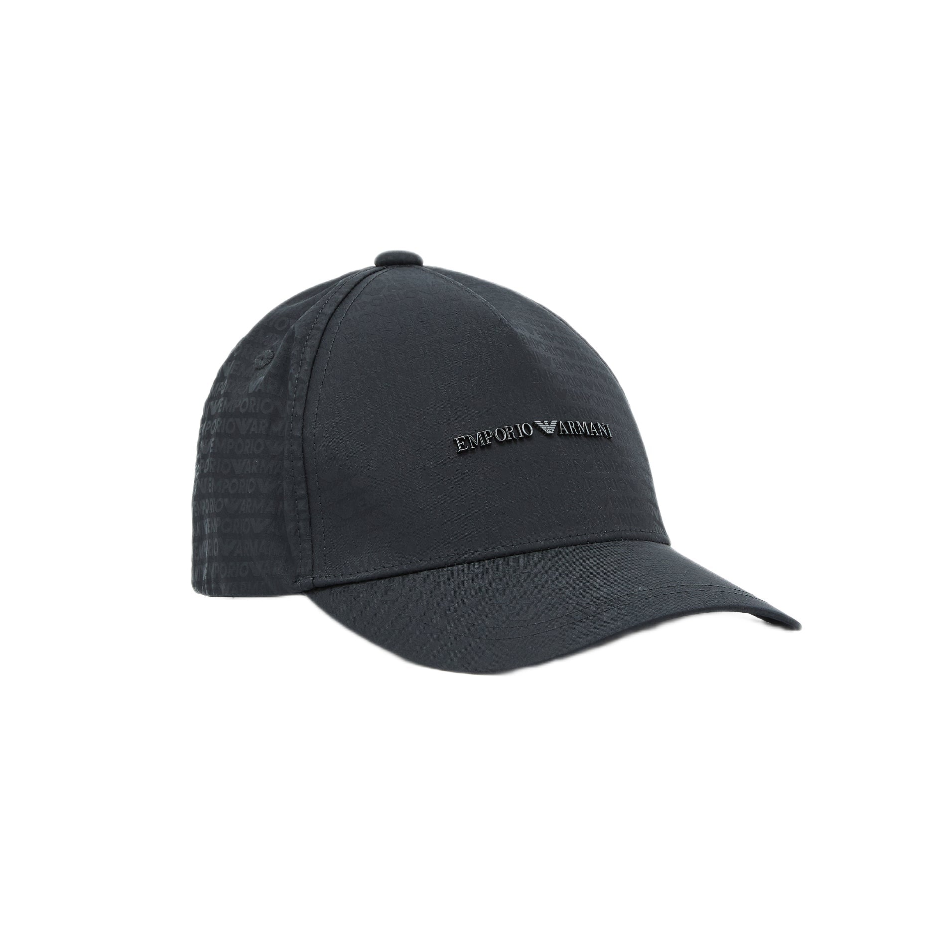 Emporio Armani Jacquared Nylon Lettering Cap - 001 Black - Escape Menswear