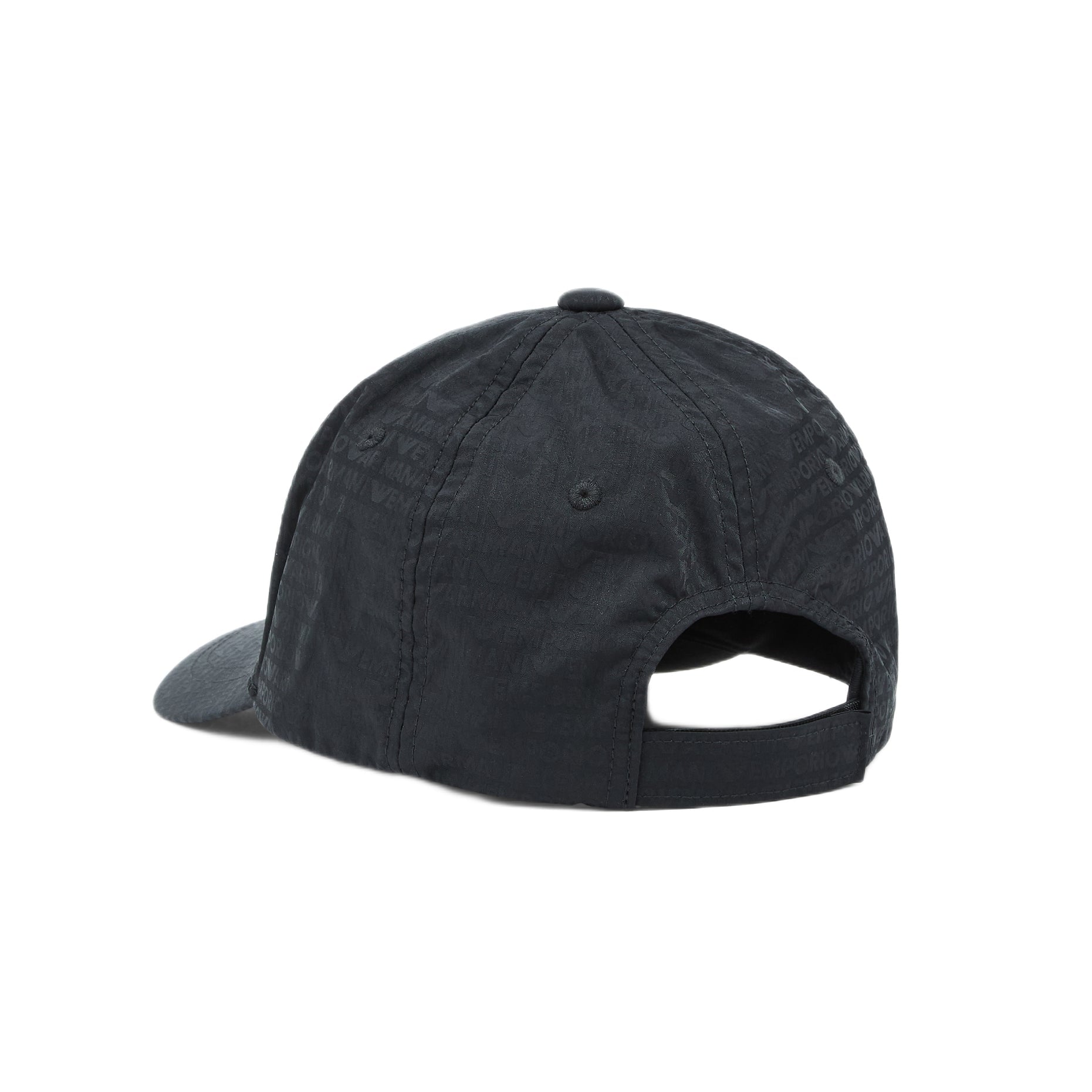 Emporio Armani Jacquared Nylon Lettering Cap - 001 Black - Escape Menswear