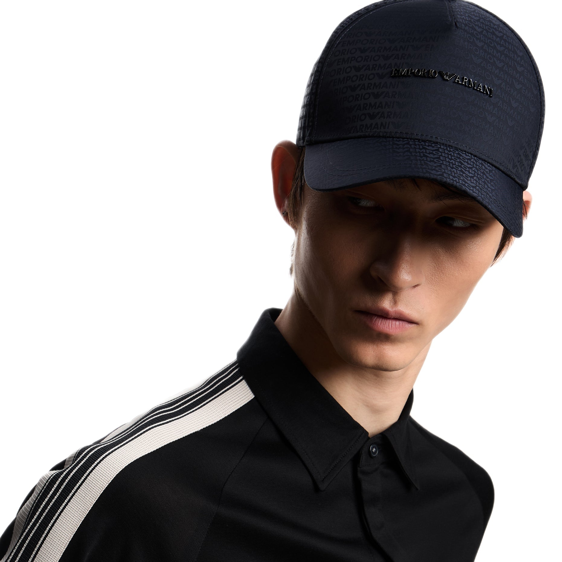 Emporio Armani Jacquared Nylon Lettering Cap - 118 Navy - Escape Menswear