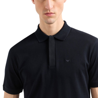 Emporio Armani Jersey Polo Shirt - Navy Blue - Escape Menswear