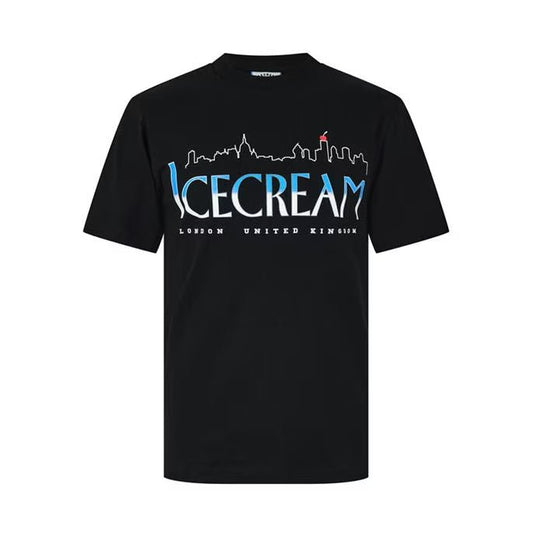 Ice Cream Cityscape T-Shirt - Black - Escape Menswear