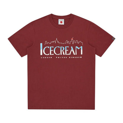 Ice Cream Cityscape T-Shirt - Red - Escape Menswear