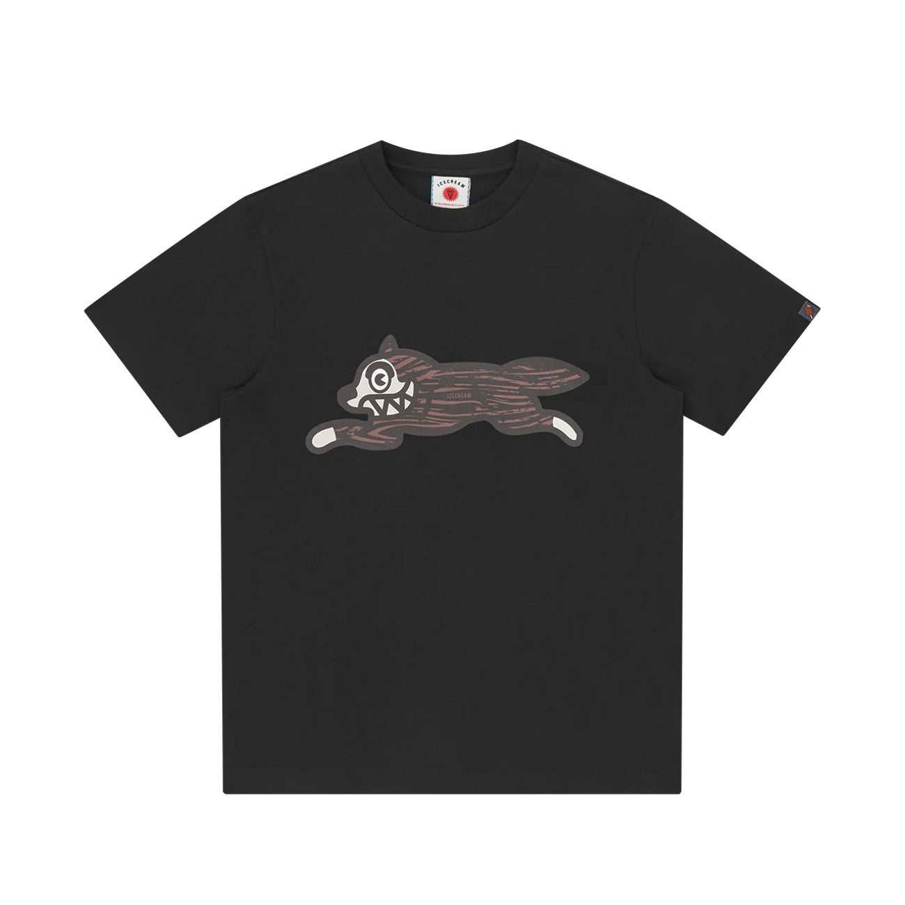 Ice Cream WoodGrain Running Dog T-Shirt - Black - Escape Menswear