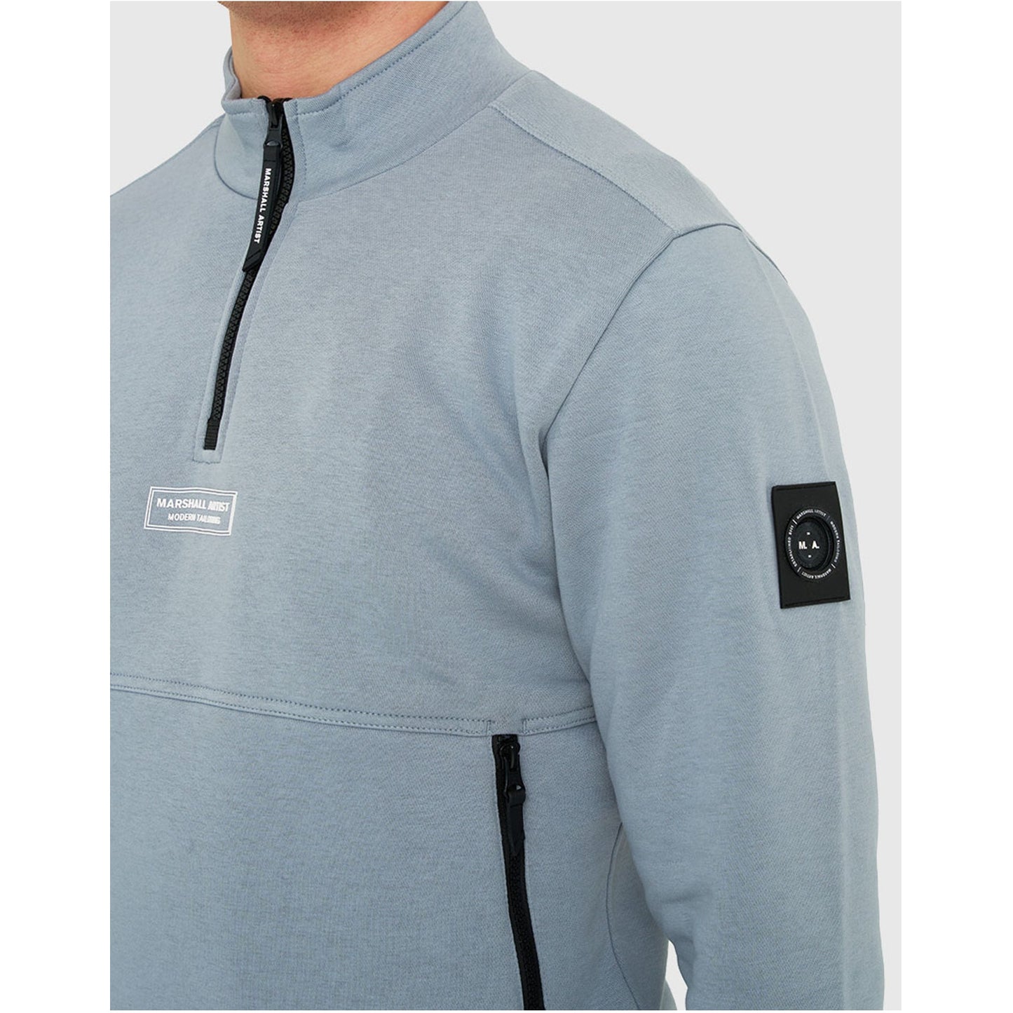 Marshall Artist 1/4 Zip Siren Sweatshirt - 086 Nardo Grey - Escape Menswear