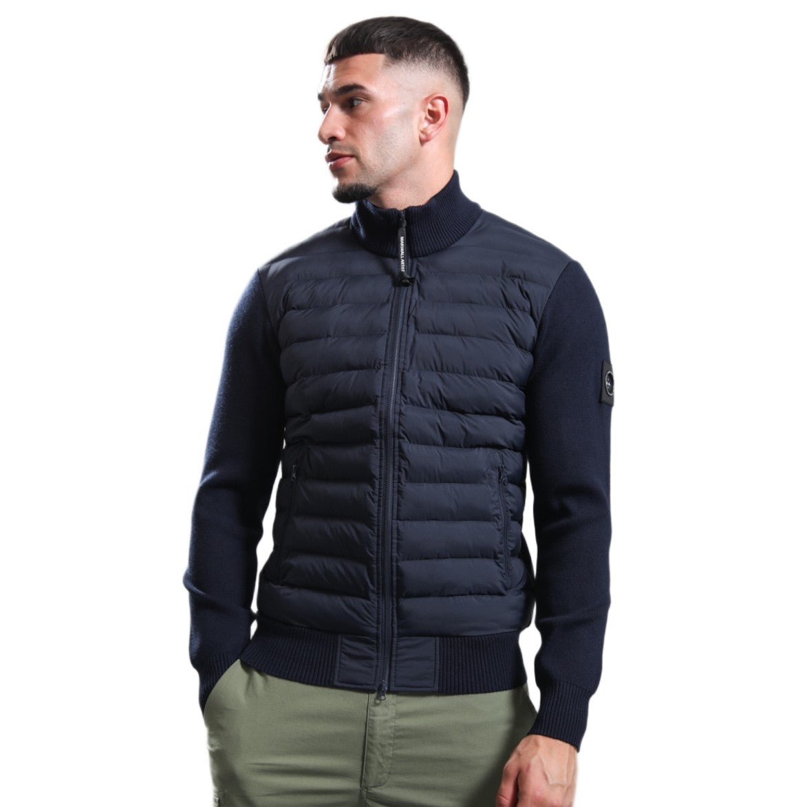 Marshall Artist Aldgate Hybrid Knit Jacket - 003 Navy - Escape Menswear