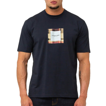 Marshall Artist Carter Check T-Shirt - 003 Navy - Escape Menswear