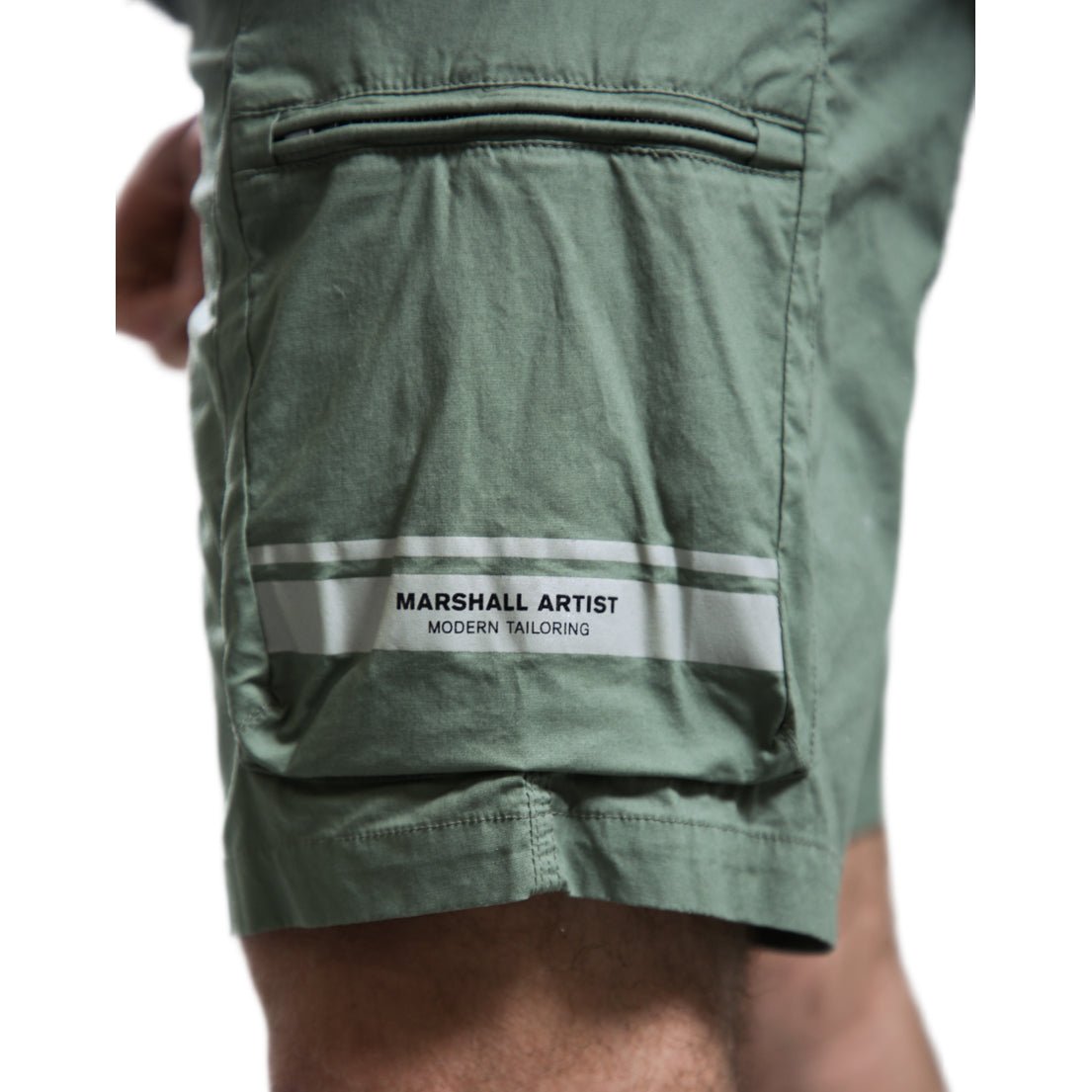 Marshall Artist SEAFIELD Cargo Shorts - 017 Sage - Escape Menswear