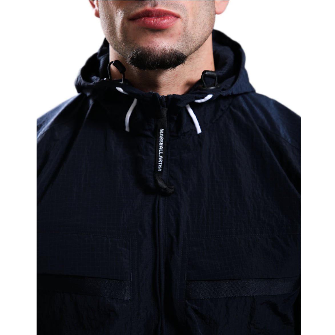 Marshall Artist Sicuro Hooded Overshirt - 003 Navy - Escape Menswear