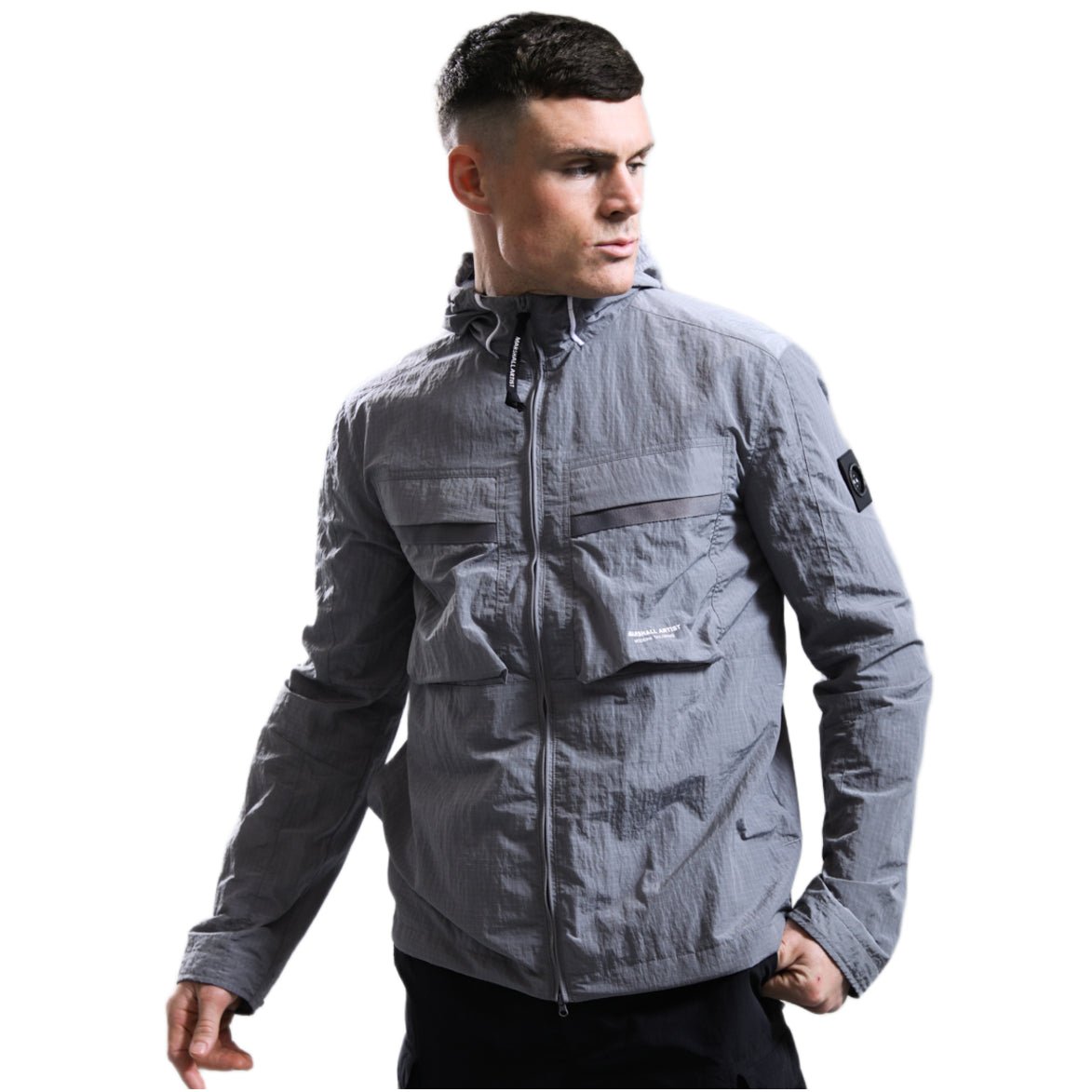 Marshall Artist Sicuro Hooded Overshirt - 046 Volcanic Grey - Escape Menswear