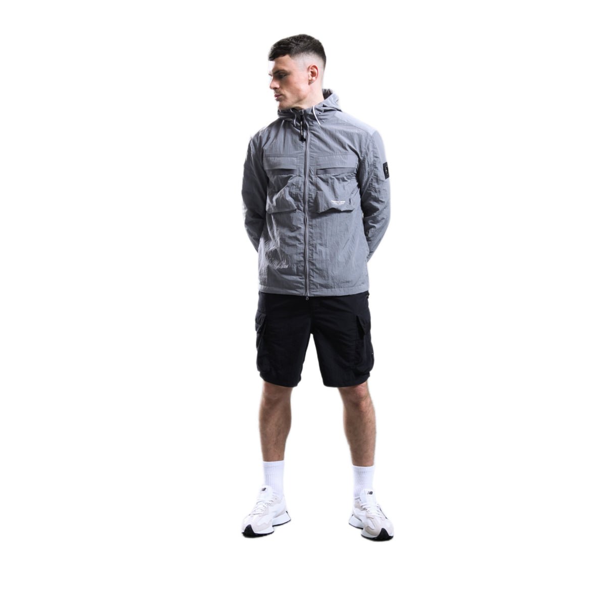 Marshall Artist Sicuro Hooded Overshirt - 046 Volcanic Grey - Escape Menswear