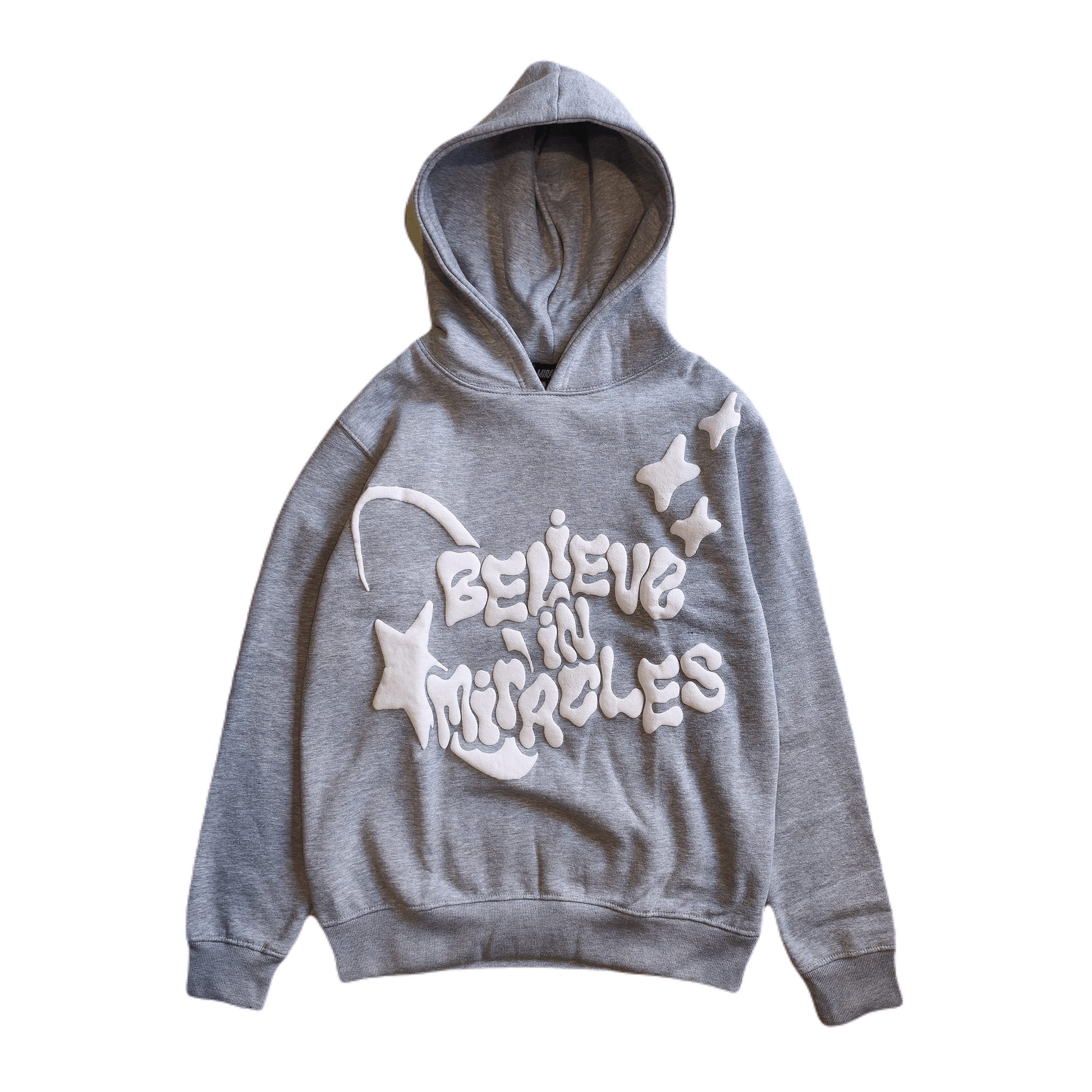 Miracles Puff Hoodie - Grey - Escape Menswear