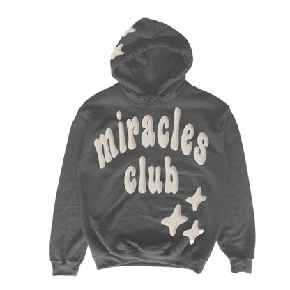 Miracles Puff Print Hoodie - Gun Metal - Escape Menswear