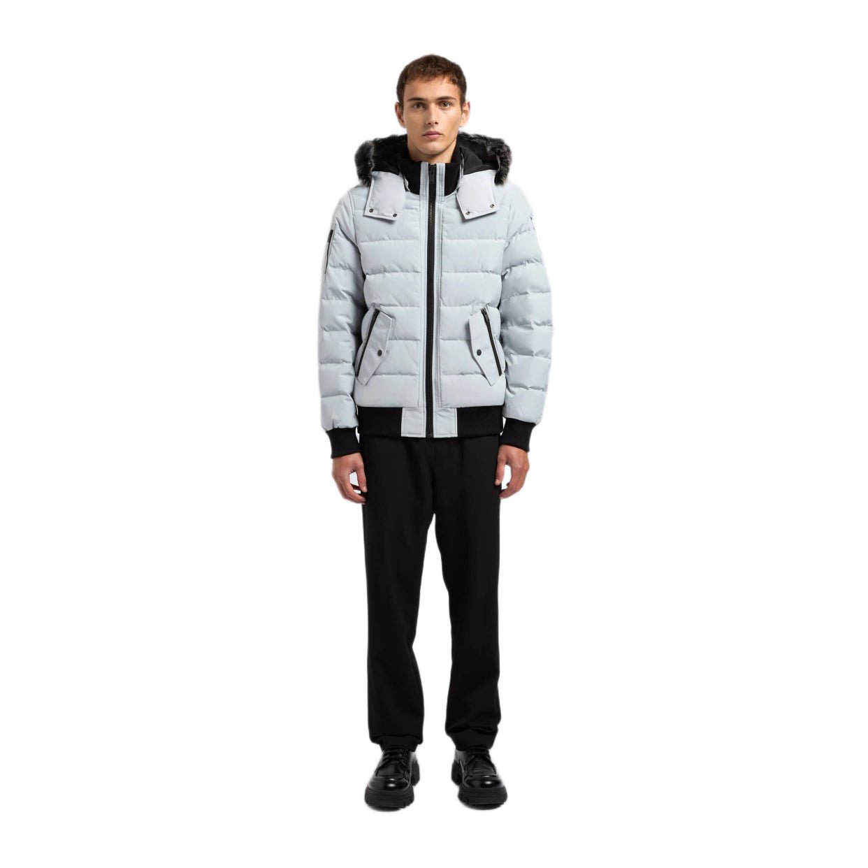 Moose Knuckles Onyx Scotchtown Shearling Bomber Jacket - 1621 Grey Birch/Ice - Escape Menswear