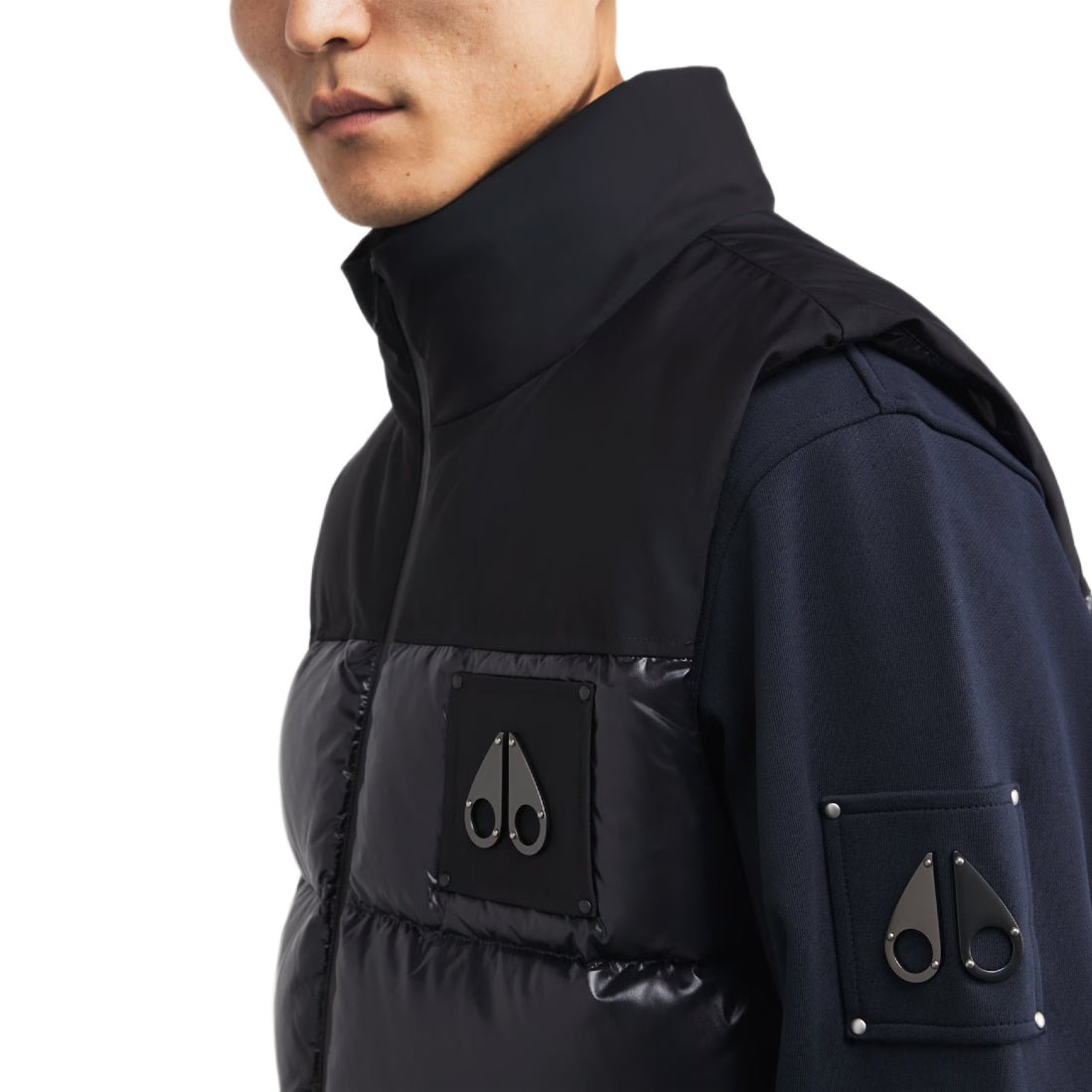 Moose Knuckles Victory Peak Down - Filled Gilet - 292 Black - Escape Menswear