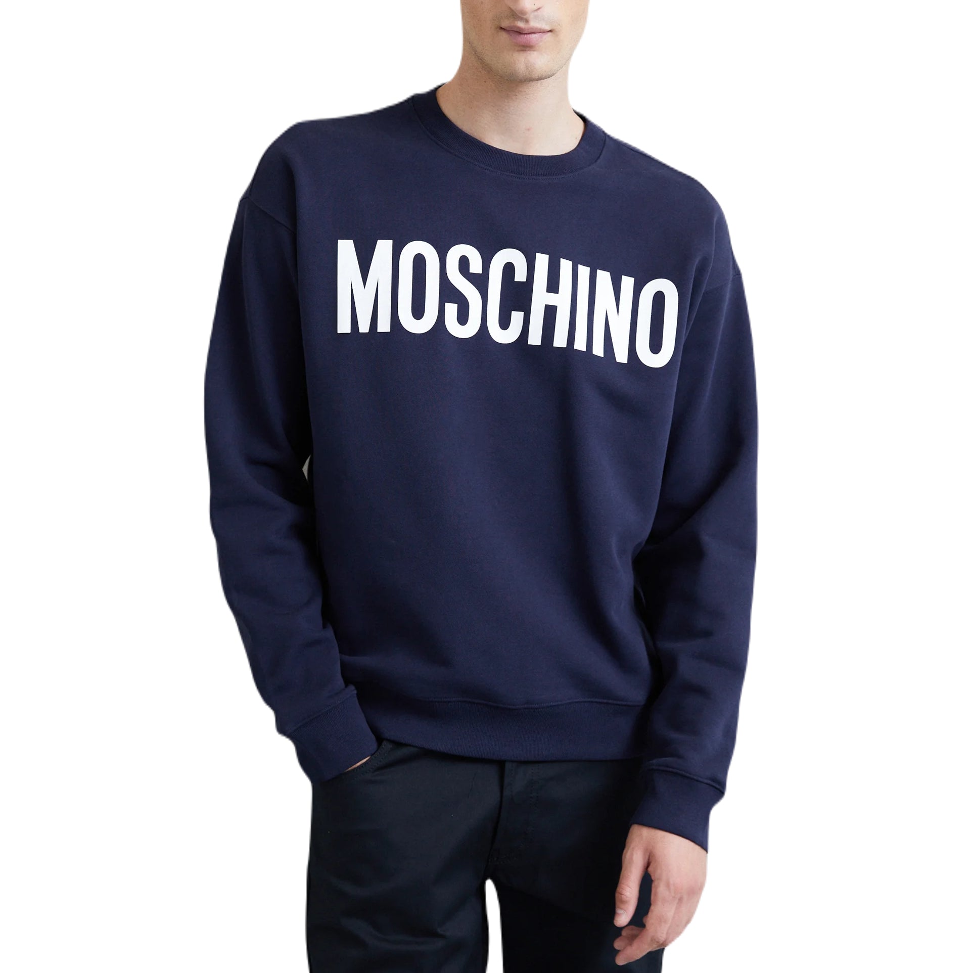 Moschino Logo Sweatshirt - 1510 Navy - Escape Menswear