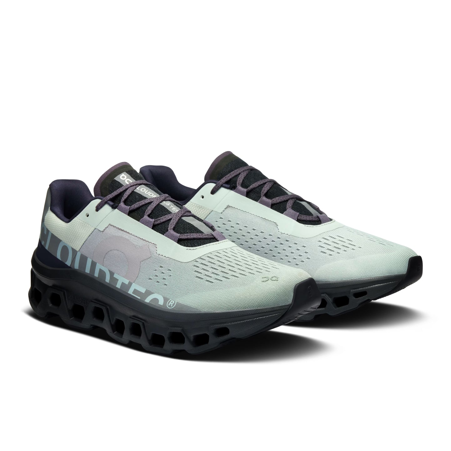 On Running Cloudmonster Trainers - Glacier/Black - Escape Menswear