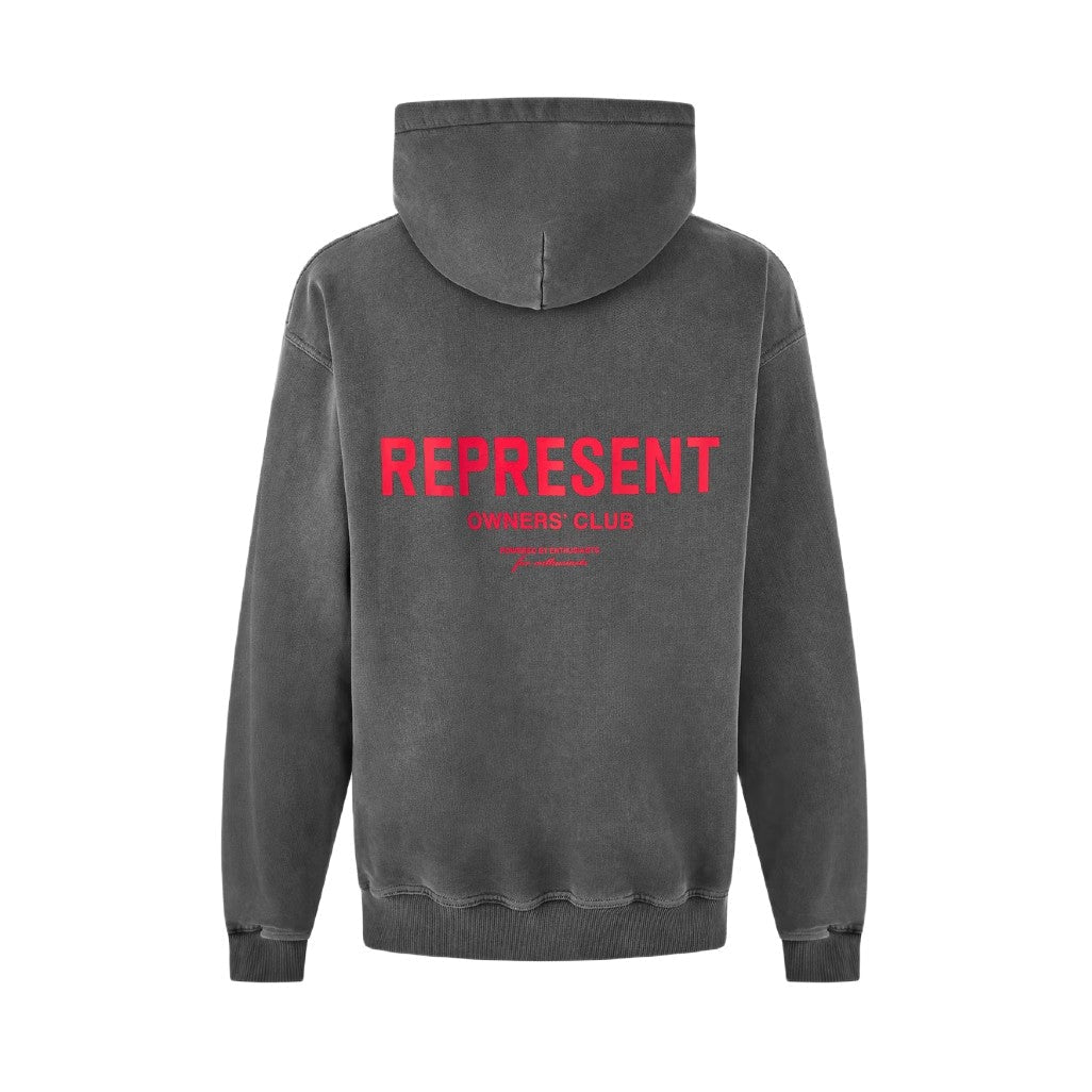 Represent Owners Club Hoodie - 02 Washed Black - Escape Menswear