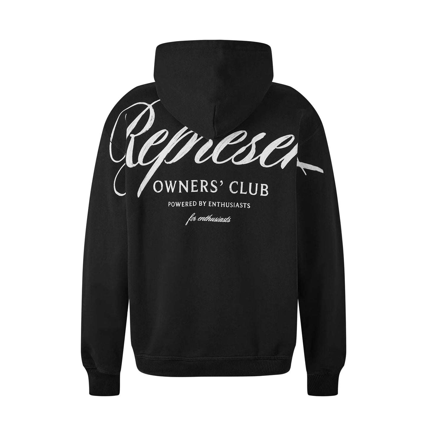 Represent Owners Club Script Hoodie - 001 Black - Escape Menswear