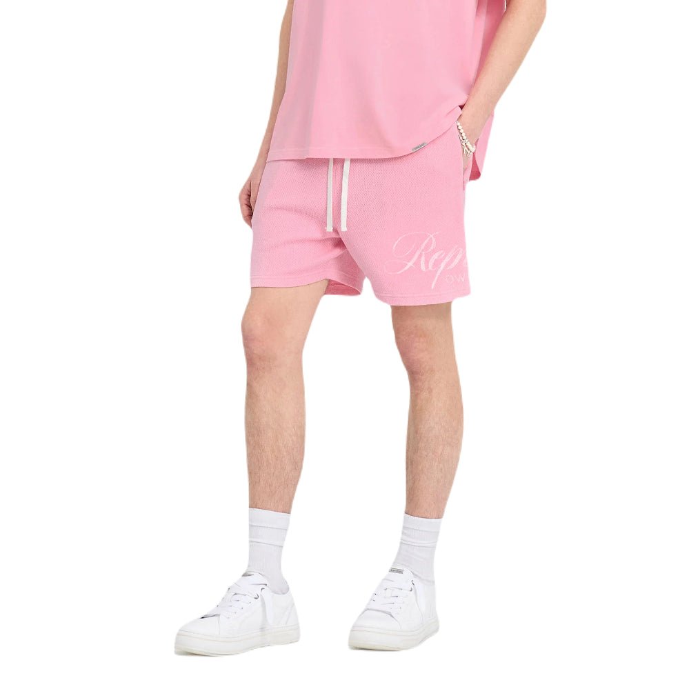 Represent Owners Club Script Mesh Shorts - 518 Pink - Escape Menswear