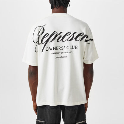 Represent Owners Club Script T-Shirt - 072 Flat White - Escape Menswear