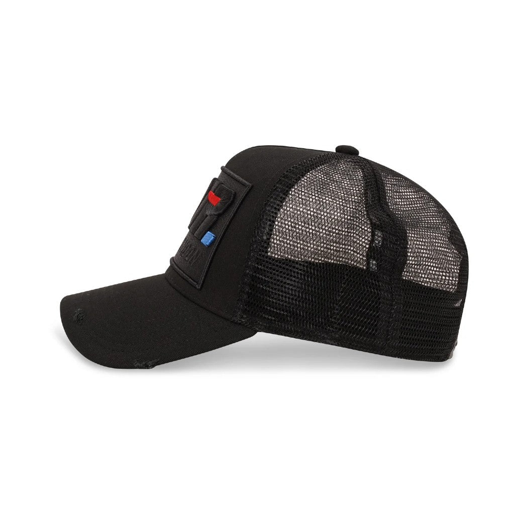 Societe Noir La Vitesse Mesh Trucker Cap - Black/Black - Escape Menswear