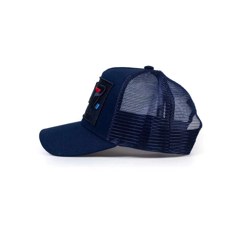 Societe Noir La Vitesse Mesh Trucker Cap - Navy/Navy - Escape Menswear