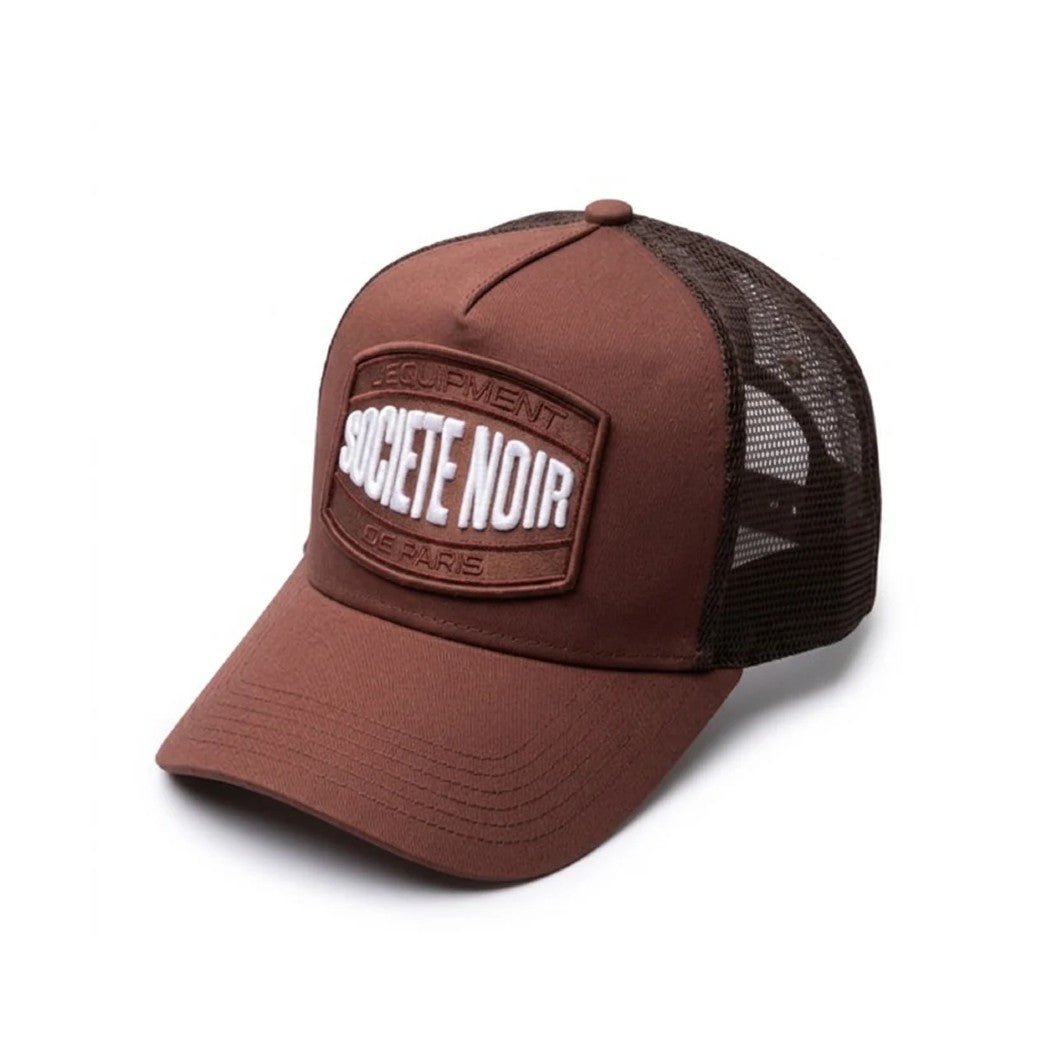 Societe Noir Marais Mesh Trucker Cap - Brown/White - Escape Menswear