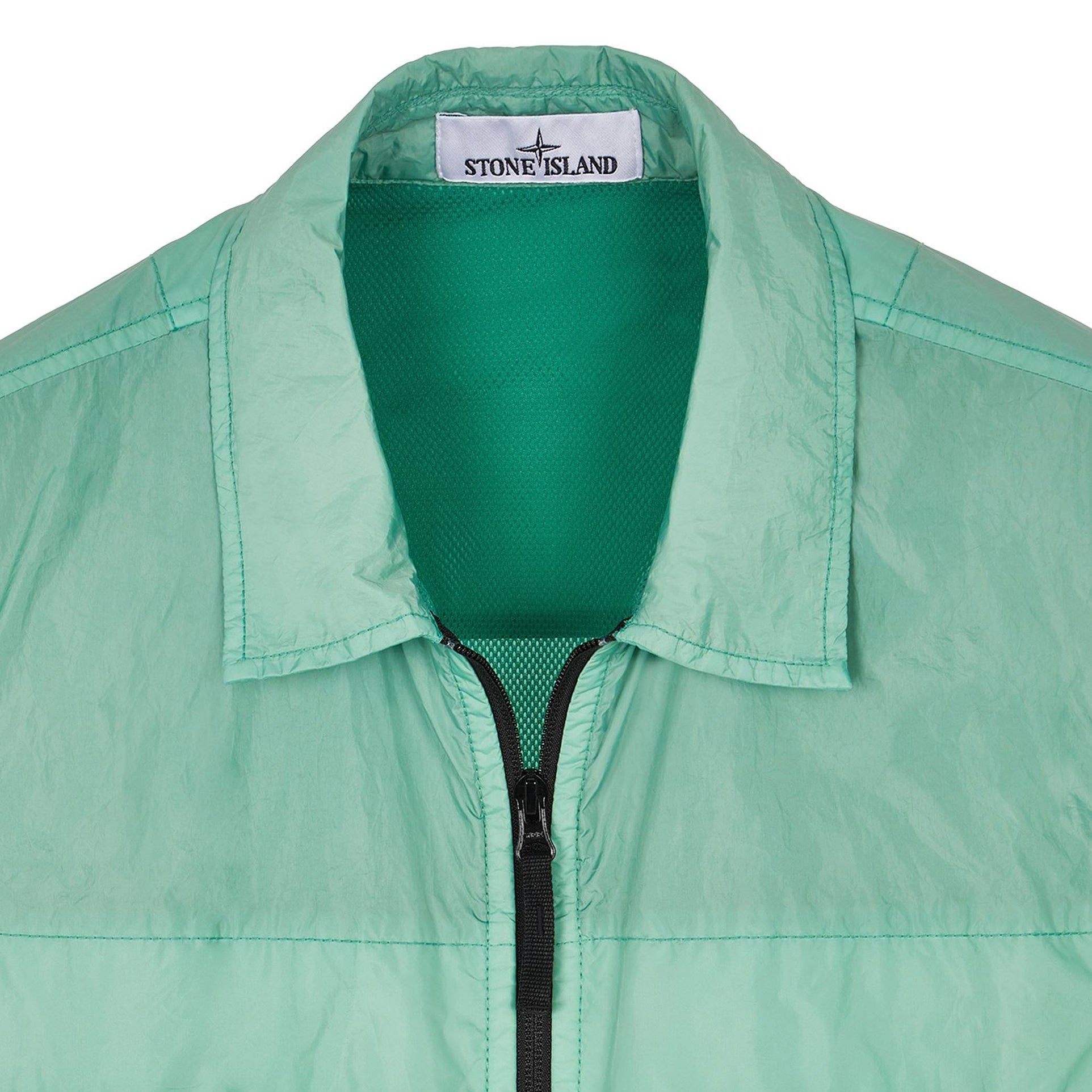 Stone Island 10522 Garment Dyed Crinkle Overshirt - V0052 Light Green - Escape Menswear