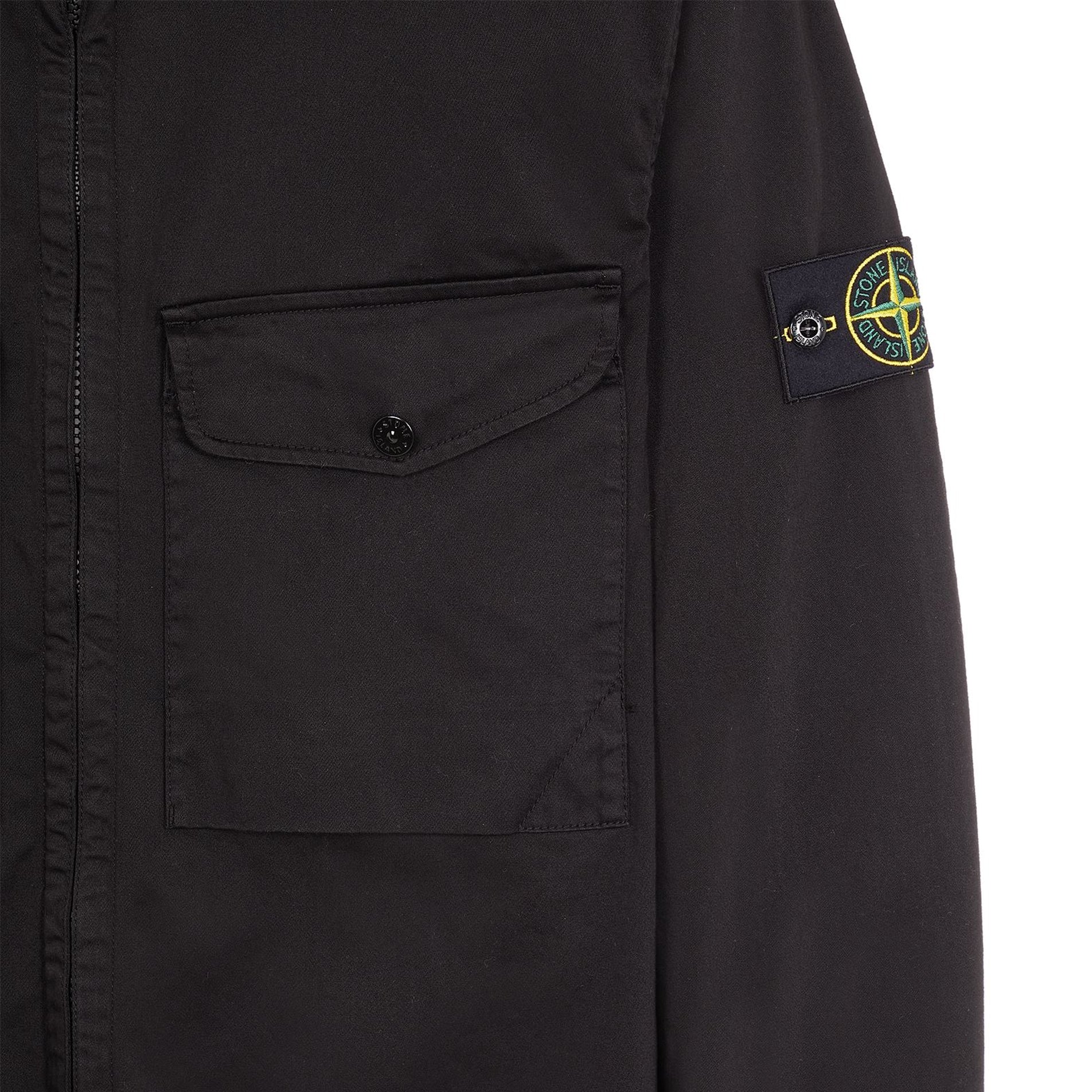 Stone Island 10812 Stretch Cotton Overshirt - V0029 Black - Escape Menswear