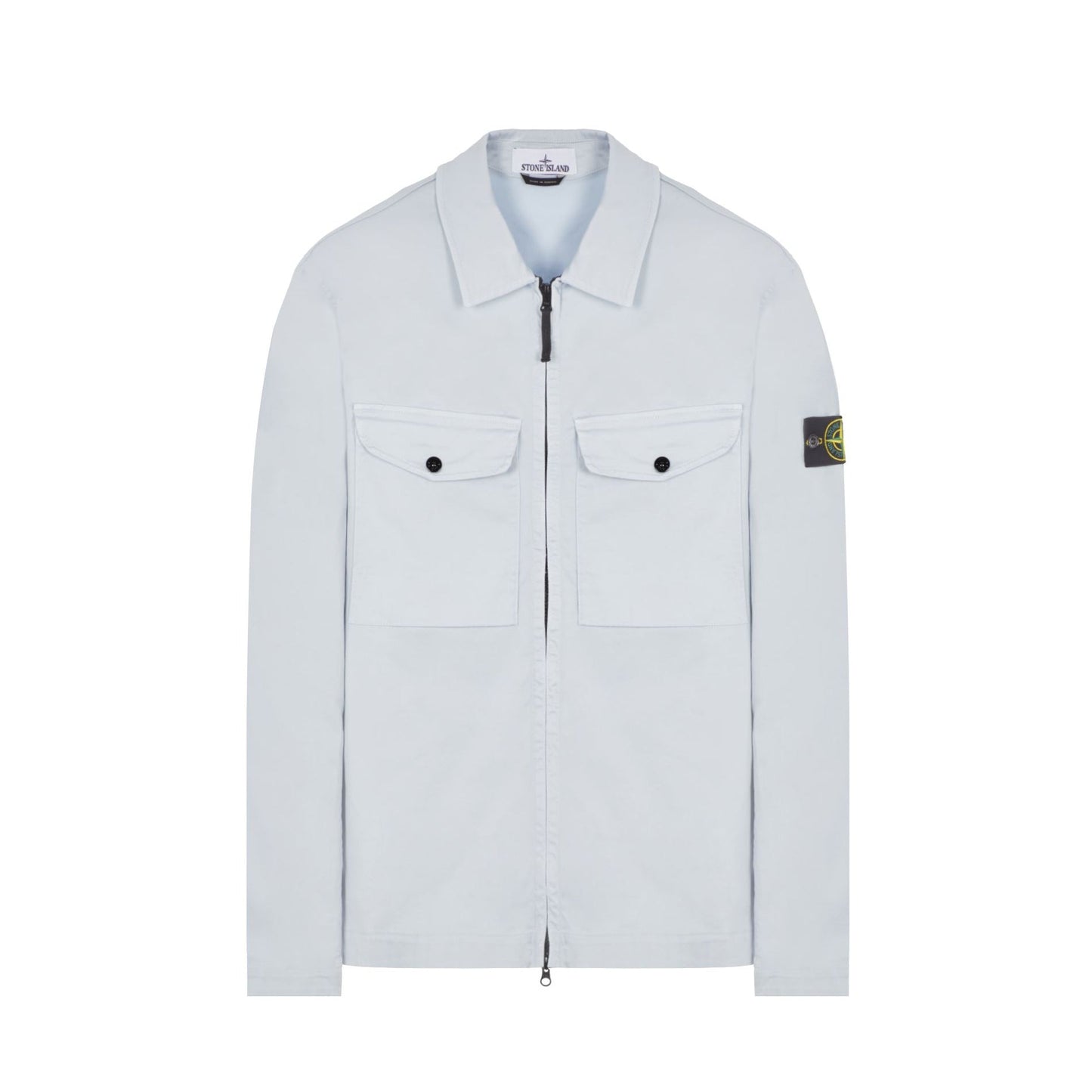 Stone Island 10812 Stretch Cotton Overshirt - V0041 Sky Blue - Escape Menswear