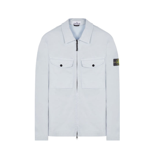 Stone Island 10812 Stretch Cotton Overshirt - V0041 Sky Blue - Escape Menswear