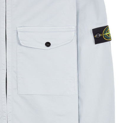 Stone Island 10812 Stretch Cotton Overshirt - V0041 Sky Blue - Escape Menswear