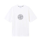 Stone Island All Around Compass Print T-Shirt - 001 White - Escape Menswear