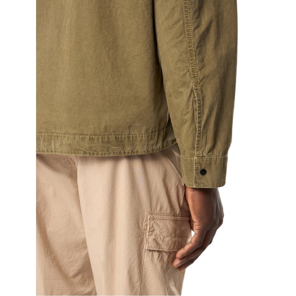 Stone Island Brushed Cotton Overshirt - V015G Military Green - Escape Menswear