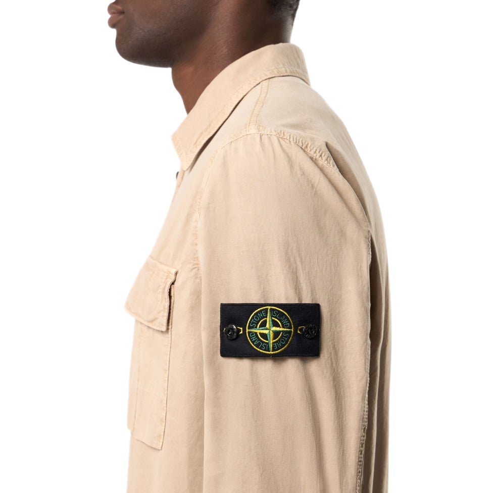 Stone Island Brushed Cotton Overshirt - V019A Desert - Escape Menswear