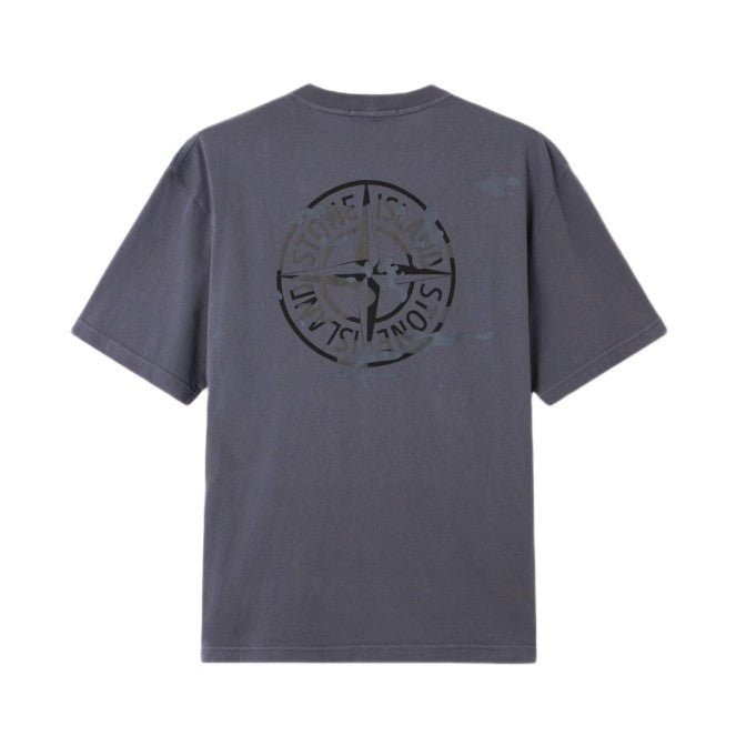 Stone Island Camo Compass Print T-Shirt - 02D Blue Grey - Escape Menswear