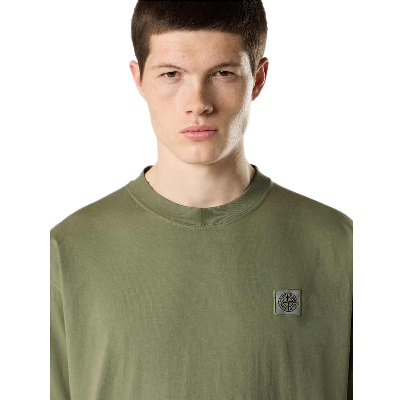 Stone Island Combed Cotton Patch T-Shirt - V005G Military Green - Escape Menswear